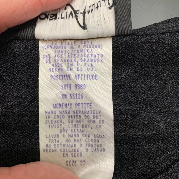 Positive Attitude Petite Brand Women's Black Stretchy Blouse, Size 22WP - Picture 6 of 6